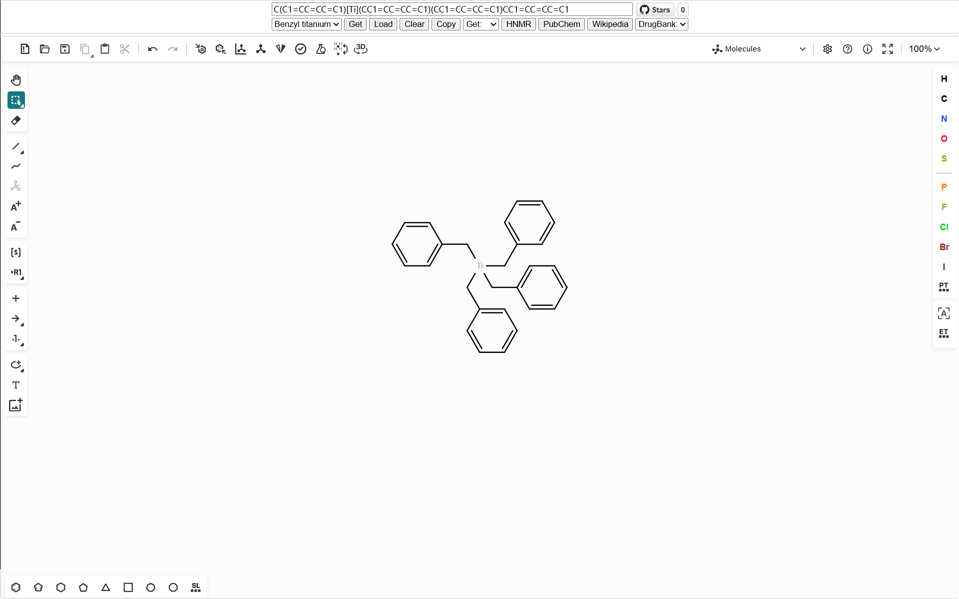 Search for compounds from structural formulas